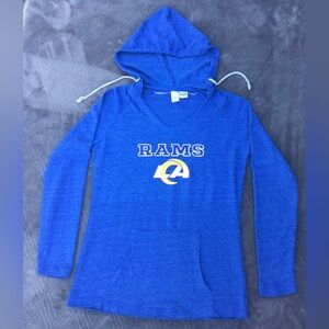 Concepts Sports Womens LA Rams Lightweight Hoodie Pullover Sweater Medium NWOT